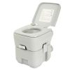 5.3 Gallon 20L Flush Outdoor Indoor Travel Camping Portable Toilet for Car, Boat, Caravan, Campsite, Hospital,Gray XH