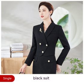 New Temperament Leisure Formal White Blazer For Women (Option: Black Suit-L)