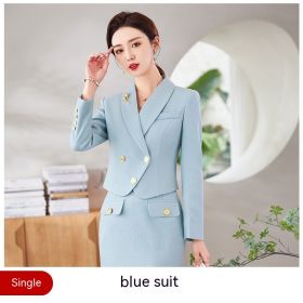 New Temperament Leisure Formal White Blazer For Women (Option: Blue Suit-L)