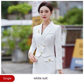 New Temperament Leisure Formal White Blazer For Women (Option: White Suit-XXL)