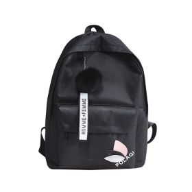 High Quality Women's Canvas Backpack School Bag For Girls (Color: Black)