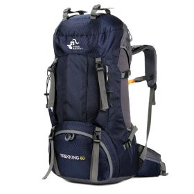 60L Backpack Hiking Backpack Mountaineering Bag (Color: Dark blue)