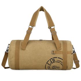 Canvas Large-Capacity Male And Female Students Portable Travel Shoulder Bag Luggage Bag Short-Distance Travel Bag Sports Gym Bag (Option: Big coffee)