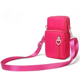 Girls Wallet Wallet Pocket Ladies Messenger Money Bag Card Case Ladies Ladies Wallet Small Bag Mini Shoulder Mobile Phone Bag (Option: Pink-small)