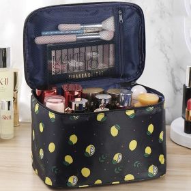 Online Influencer Cute Large Capacity Portable And Versatile Large Small Size Toiletries Bag (Option: Black Lemon)