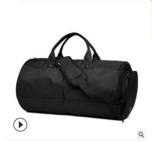 Men's Fashion Sports Gym Bag Waterproof Canvas Portable Travel Bag Large Capacity Lightweight Training Travel Bag Cross-border (Color: Black)