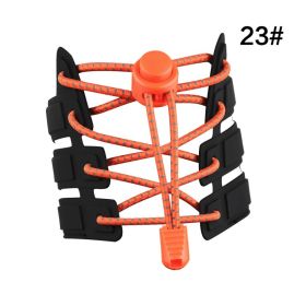 Color Elastic Band Shoelace For Lazy People (Option: 23 Orange-120cm)