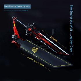 Wolf's Tombstone Alloy Weapon Model With Leather Case (Option: 21CMWithLeatherCover)