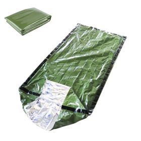 Outdoor PE Aluminum Film Emergency Sleeping Bag (Option: Army Green-210X91CM)