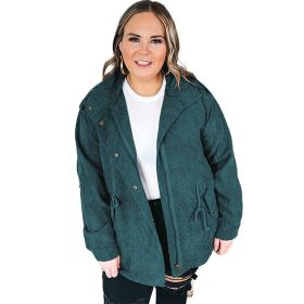 Plus Size Women's Jacket Coat Loose (Option: Green-XL)