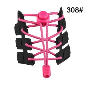 Color Elastic Band Shoelace For Lazy People (Option: 308 Rose Red-120cm)