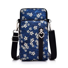 Girls Wallet Wallet Pocket Ladies Messenger Money Bag Card Case Ladies Ladies Wallet Small Bag Mini Shoulder Mobile Phone Bag (Option: Wavy flower-Small)