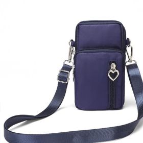 Girls Wallet Wallet Pocket Ladies Messenger Money Bag Card Case Ladies Ladies Wallet Small Bag Mini Shoulder Mobile Phone Bag (Option: Dark Blue-Large)