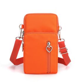 Girls Wallet Wallet Pocket Ladies Messenger Money Bag Card Case Ladies Ladies Wallet Small Bag Mini Shoulder Mobile Phone Bag (Option: Orange-large)