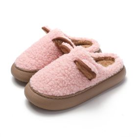 Plush Cute Cartoon Cotton Slippers (Option: Pink-36to37)