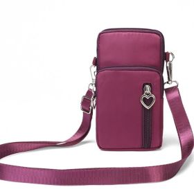 Girls Wallet Wallet Pocket Ladies Messenger Money Bag Card Case Ladies Ladies Wallet Small Bag Mini Shoulder Mobile Phone Bag (Option: Purple-large)