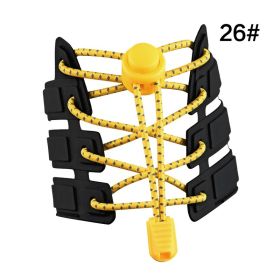 Color Elastic Band Shoelace For Lazy People (Option: 26 Yellow-120cm)