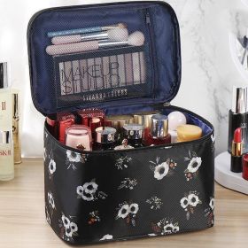 Online Influencer Cute Large Capacity Portable And Versatile Large Small Size Toiletries Bag (Option: Black Jasmine Flower)