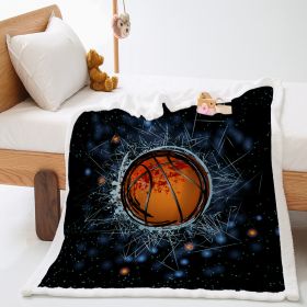 Basketball Sports Lambswool Crystal Velvet Double Layer Cover Blanket (Option: DAY14-150x120cm)