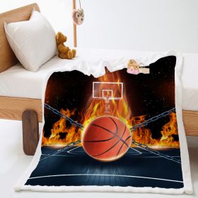 Basketball Sports Lambswool Crystal Velvet Double Layer Cover Blanket (Option: DAY19-120x90cm)