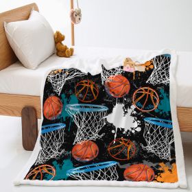 Basketball Sports Lambswool Crystal Velvet Double Layer Cover Blanket (Option: DAY20-150x120cm)