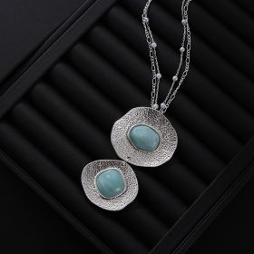 Women's Long Necklace Metal High-end Fashion (Color: Silver)