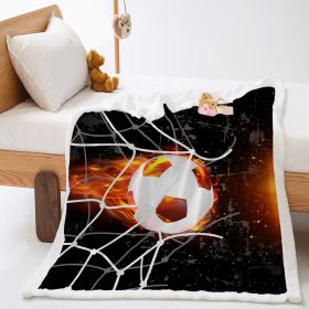 Basketball Sports Lambswool Crystal Velvet Double Layer Cover Blanket (Option: DAY13-150x120cm)