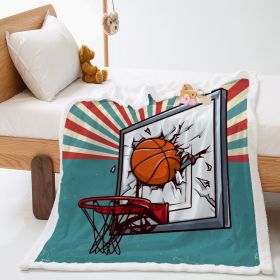 Basketball Sports Lambswool Crystal Velvet Double Layer Cover Blanket (Option: DAB22-150x120cm)