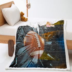 Basketball Sports Lambswool Crystal Velvet Double Layer Cover Blanket (Option: DAY17-120x90cm)