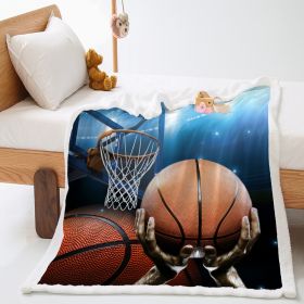 Basketball Sports Lambswool Crystal Velvet Double Layer Cover Blanket (Option: DAY16-150x120cm)