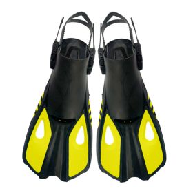 Snorkeling Fins Adjustable Diving Flippers Snorkeling Equipment (Option: Yellow-StoM)