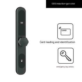 Fingerprint Lock Password Lock Credit Card Sensing Electronic Lock (Option: Black Round Handle Swipe Key)