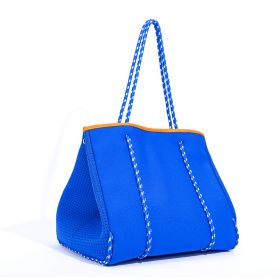 Gas Perforated Neoprene Beach Buns And Mother Bag (Color: Blue)