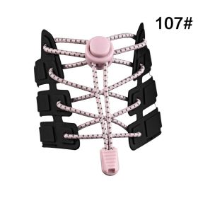 Color Elastic Band Shoelace For Lazy People (Option: 107 Light Pink-120cm)