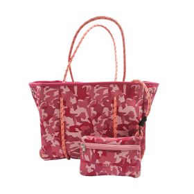 Gas Perforated Neoprene Beach Buns And Mother Bag (Color: Pink)