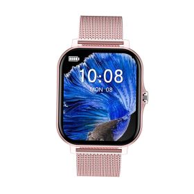 Smart watch sports waterproof multi-function heart rate detection dynamic Bluetooth call watch (colour: Powder steel)
