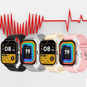 Fitness Tracker Heart Rate Blood Pressure Waterproof Smart Watch (Color: Black)