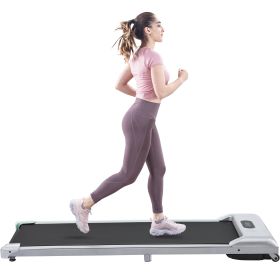 2 in 1 Under Desk Electric Treadmill 2.5HP;  with Bluetooth APP and speaker;  Remote Control;  Display;  Walking Jogging Running Machine Fitness Equip (Color: Sliver)