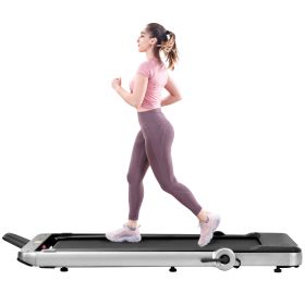 Folding Treadmill, Installation-Free Under Desk Electric Treadmill 2.5HP, with Bluetooth APP and speaker, Remote Control, Display, Walking Jogging Run (Color: as Pic)