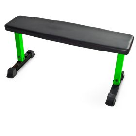 Strength Flat Utility Weight Bench (600 lb Weight Capacity) (Black: Green)