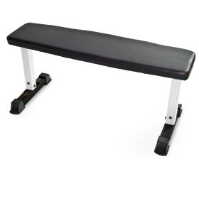 Strength Flat Utility Weight Bench (600 lb Weight Capacity) (Black: White)