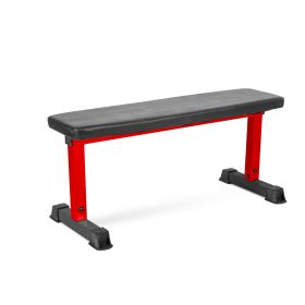 Strength Flat Utility Weight Bench (600 lb Weight Capacity) (Black: Red)