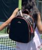 HANA water ripple pattern bag for tennis racquets;  paddles and travel;  free clutch and tassel;  gold hardware and full features for all sports.