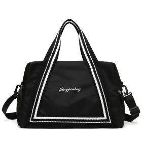 Student Portable Lightweight Storage Bag Waterproof Luggage Bag (Color: Black)