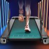 Folding Treadmill, Installation-Free Under Desk Electric Treadmill 2.5HP, with Bluetooth APP and speaker, Remote Control, Display, Walking Jogging Run