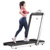 Folding Treadmill, Installation-Free Under Desk Electric Treadmill 2.5HP, with Bluetooth APP and speaker, Remote Control, Display, Walking Jogging Run