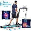 Folding Treadmill, Installation-Free Under Desk Electric Treadmill 2.5HP, with Bluetooth APP and speaker, Remote Control, Display, Walking Jogging Run