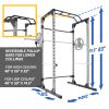 ProGear Squat Rack Power Cage with J-Hooks, Ultra Strength 800lb Weight Capacity, Optional Lat Pulldown Attachment