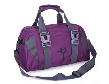 Yoga Mat Backpack Gym Bag Custom Logo Men And Women Travel Bag (Option: Purple large)