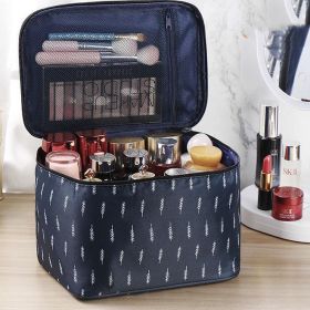 Online Influencer Cute Large Capacity Portable And Versatile Large Small Size Toiletries Bag (Option: Navy Blue Wheat Feather Black)